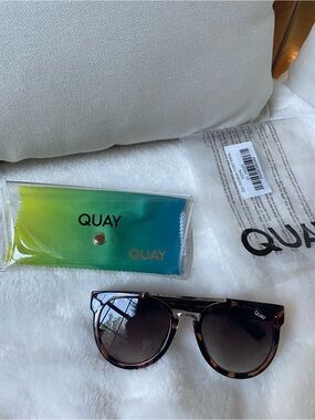 Quay Australia Tortoise Shell Sunglasses with Dark Gradient Lenses